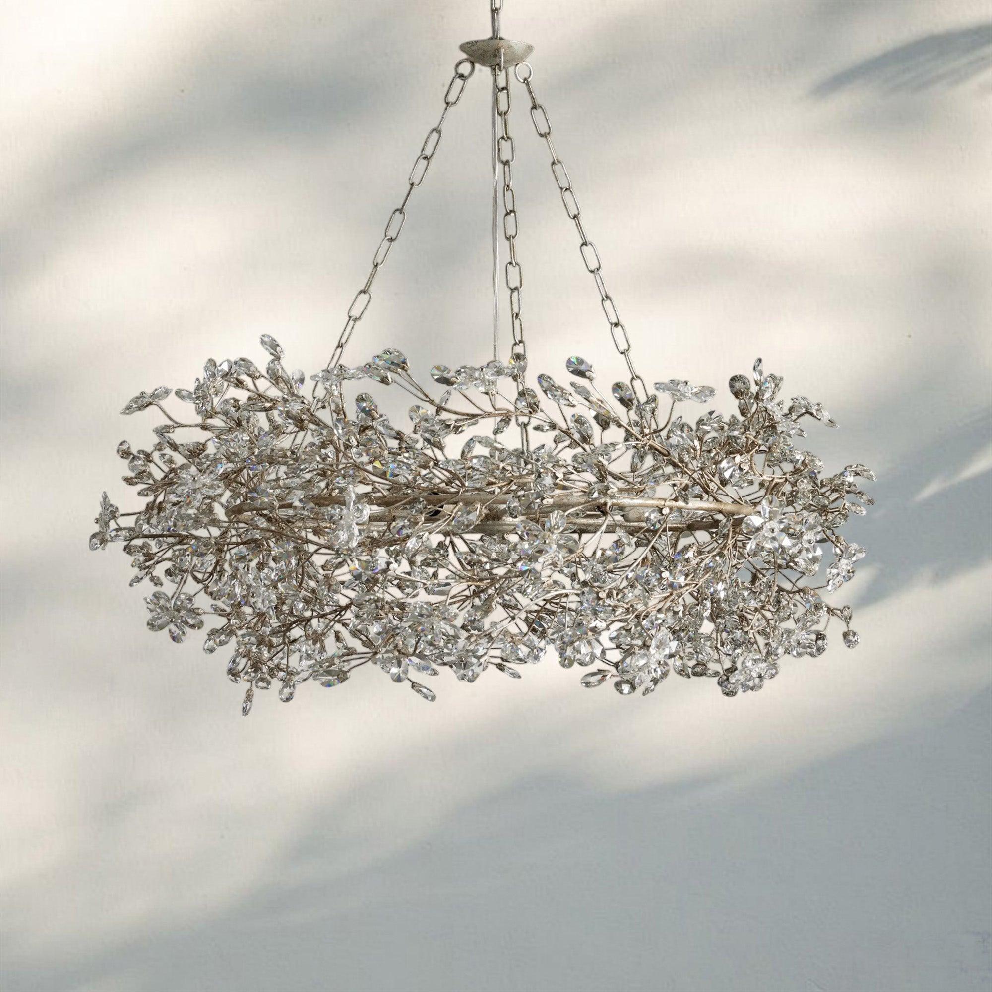 Fiore Crown Crystal Branch Chandelier 39" 48" 60“ - Bronze48"Blushlighting