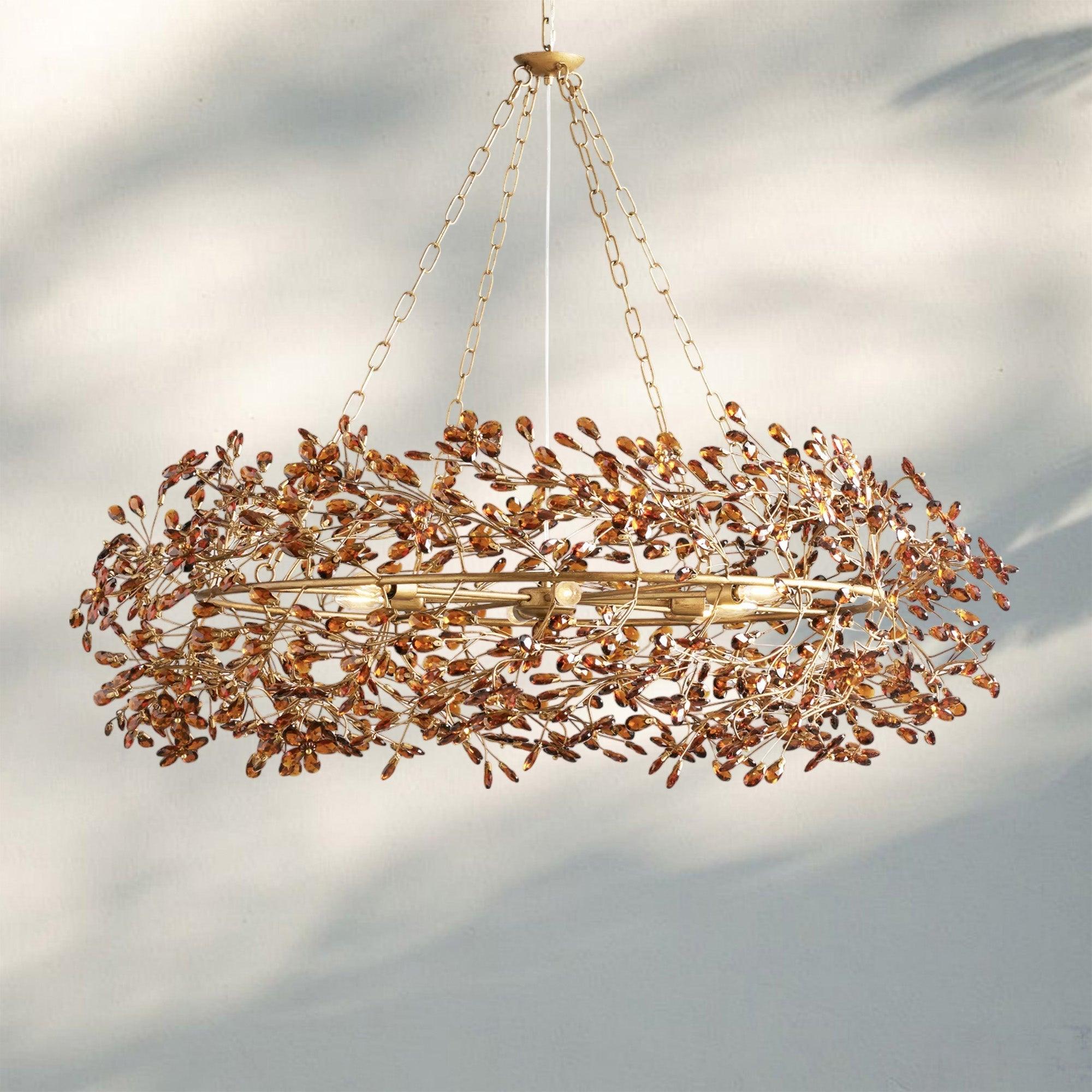 Fiore Crown Crystal Branch Chandelier 39" 48" 60“ - Gold48"Blushlighting