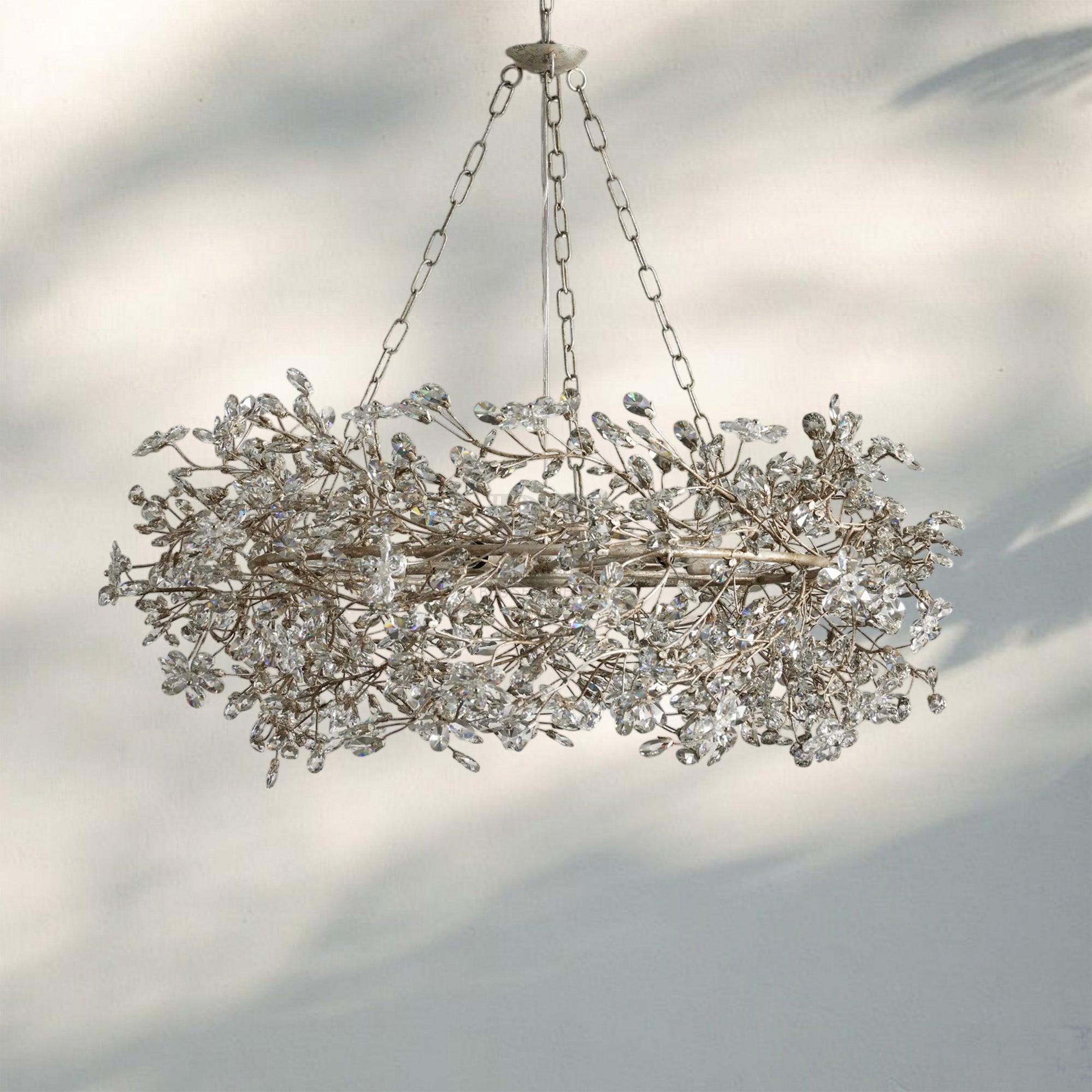 Fiore Crown Crystal Branch Chandelier 39" 48" 60“-