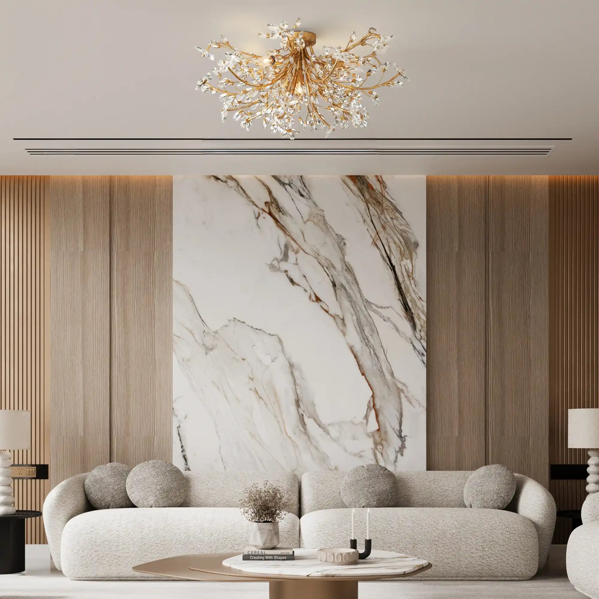 Fiore Flushmount - Gold28"Blushlighting