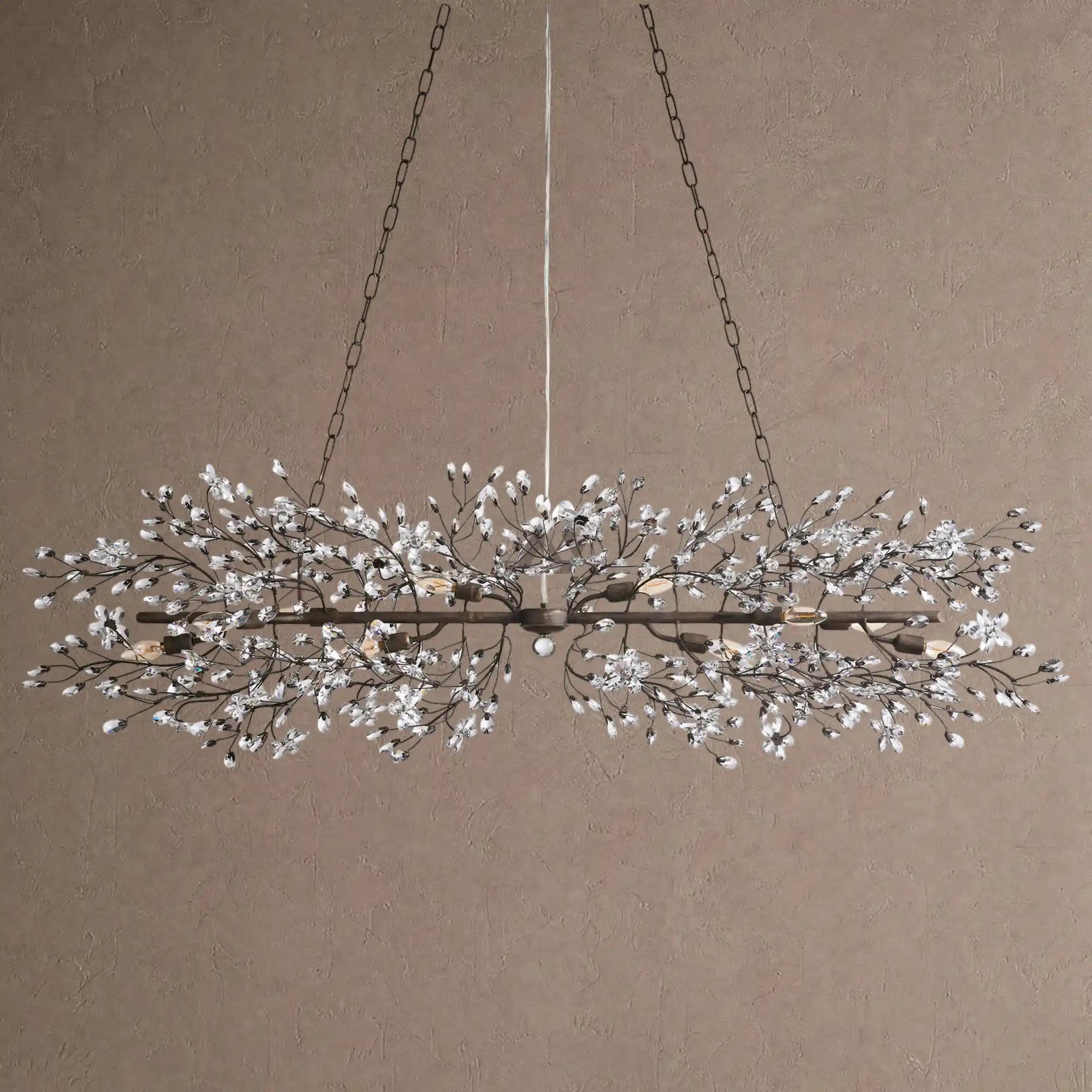 Fiore Linear Chandelier 43" 51" 68"W - Brass/Amber68"Blushlighting