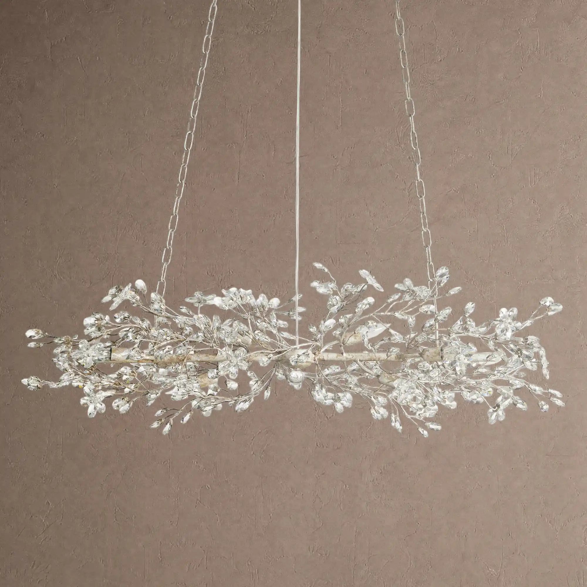 Fiore Linear Chandelier 43" 51" 68"W - Silver43"Blushlighting