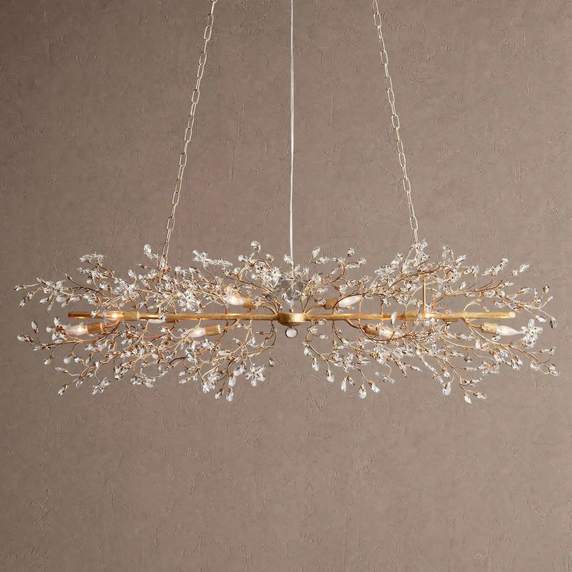 Fiore Linear Chandelier 43" 51" 68"W - Gold68"Blushlighting