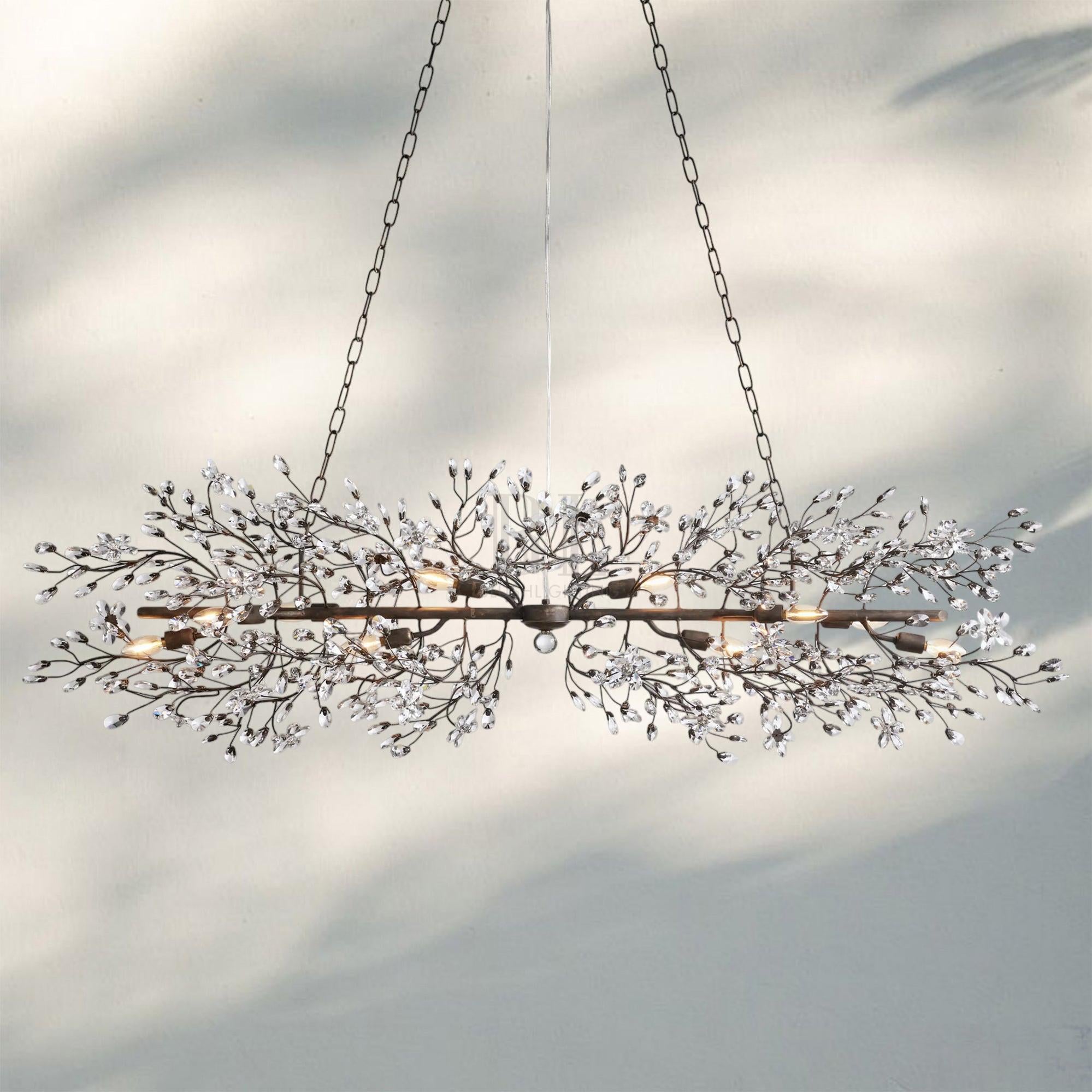 Fiore Linear Chandelier 43" 51" 68"W-