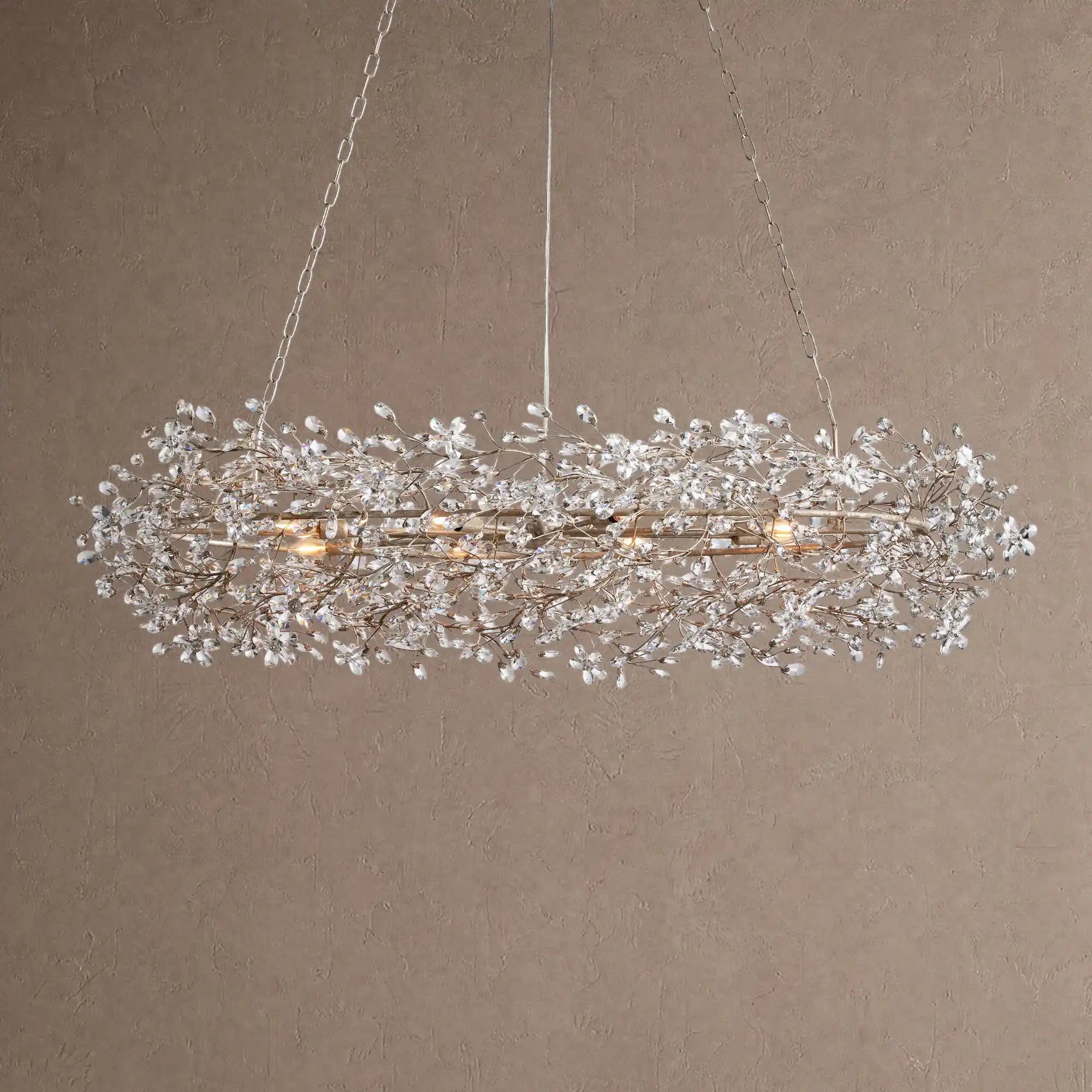 Fiore Oval Chandelier 62'' 74'' - 62"GoldBlushlighting