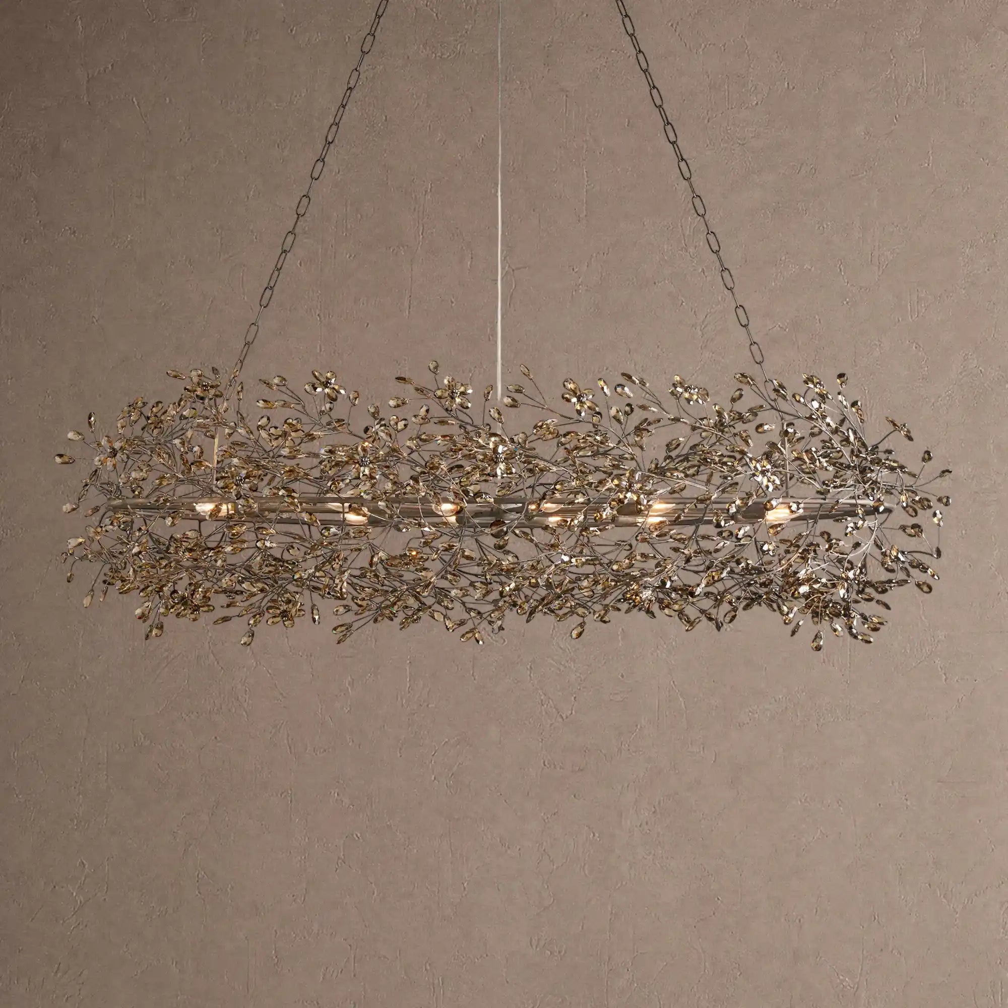 Fiore Oval Chandelier 62'' 74'' - 62"Black/SmokeBlushlighting