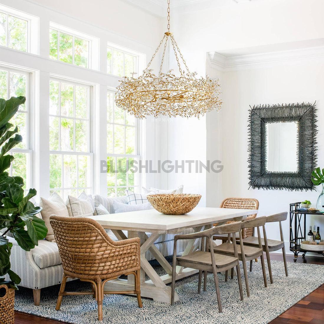 Fiore Oval Chandelier 62'' 74'' - 62"GoldBlushlighting