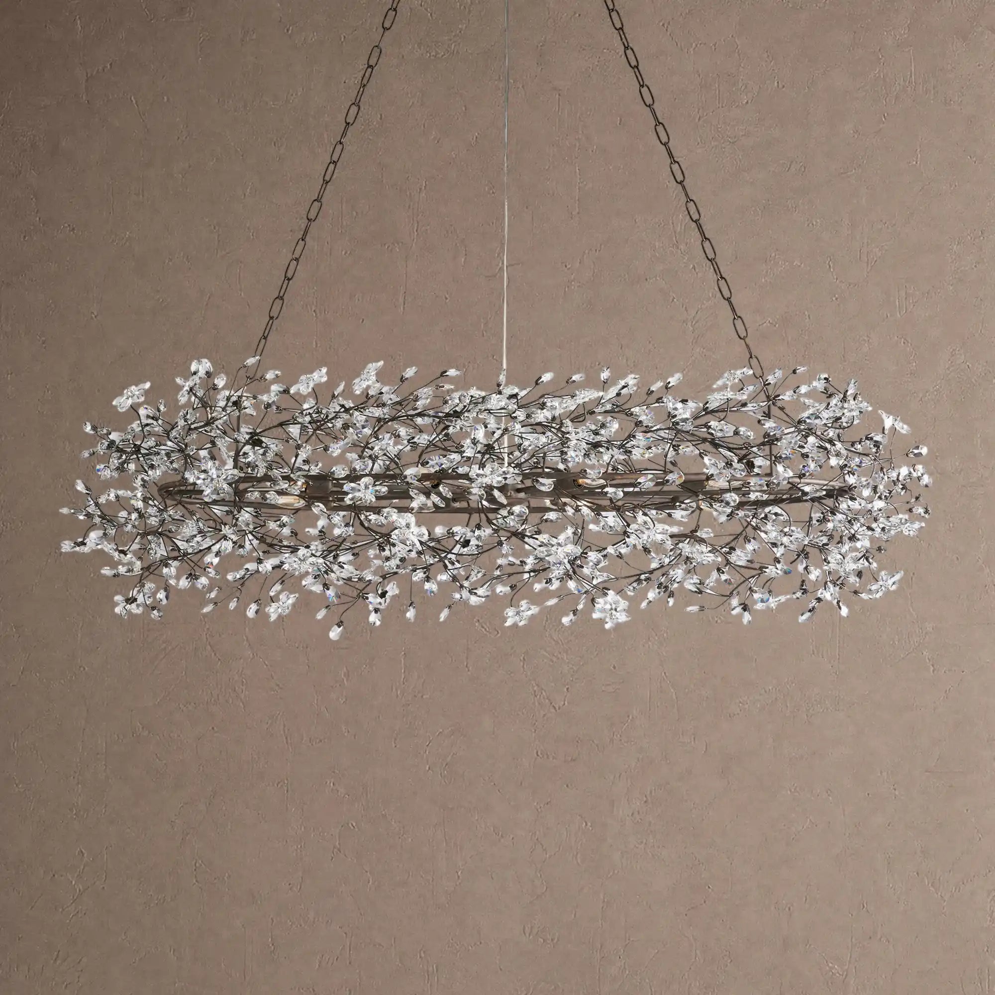 Fiore Oval Chandelier 62'' 74'' - 62"BlackBlushlighting