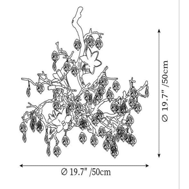 Fiori Branch Chandelier - Size: L 19.7″(50cm) x H 19.7″(50cm)Blushlighting