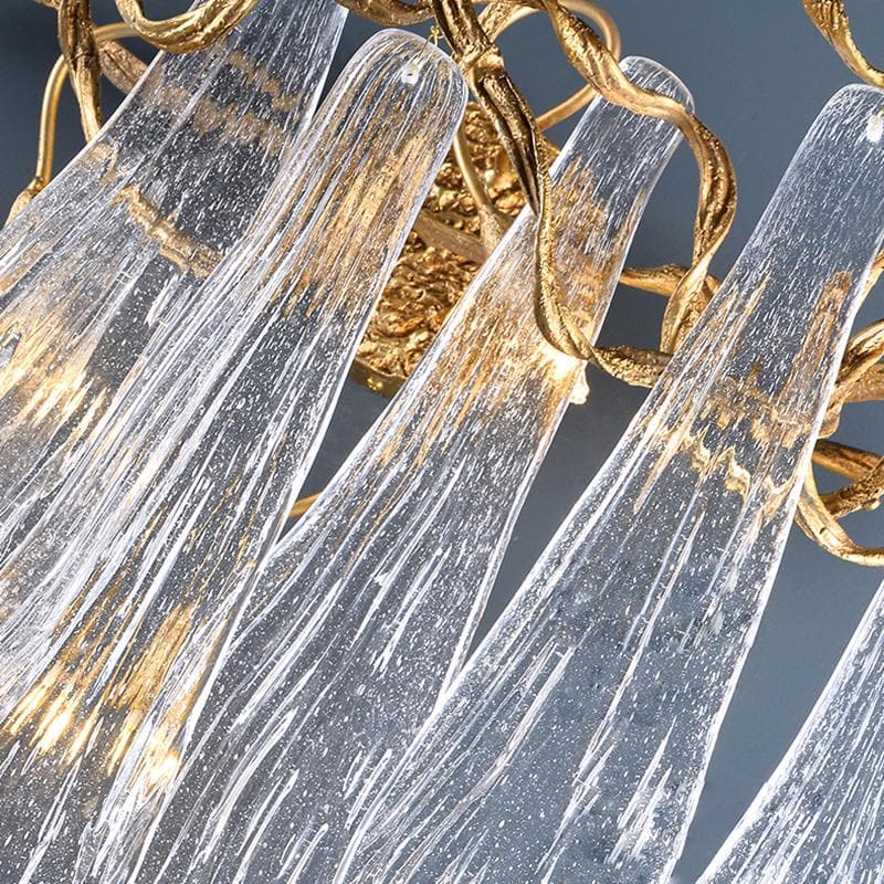 Flake Long Crystal Branch Brass Wall Sconce - W20" X D9" X H26"Blushlighting