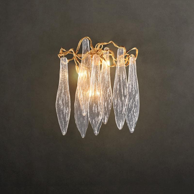 Flake Long Crystal Branch Brass Wall Sconce - W20" X D9" X H26"Blushlighting