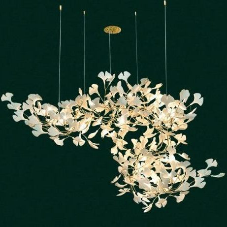 Fleur-de-lis Ceramic Branch Chandelier-Chandeliers-Length 200 cm ( 78.8 in ) x Width 70 cm ( 27.6 in ) x Height 68 cm ( 26.8 in )-Blushlighting