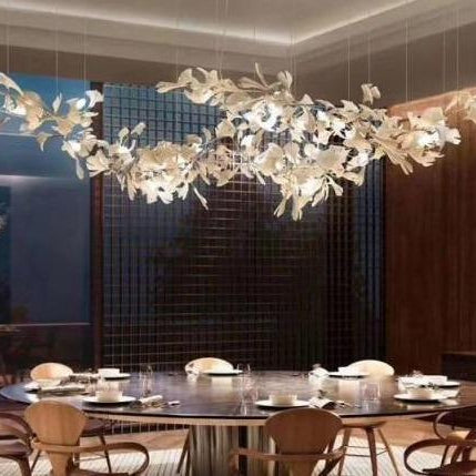 Fleur - de - lis Ceramic Branch Chandelier - Length 250 cm ( 98.5 in ) x Width 65 cm ( 25.6 in ) x Height 65 cm ( 25.6 in )Blushlighting