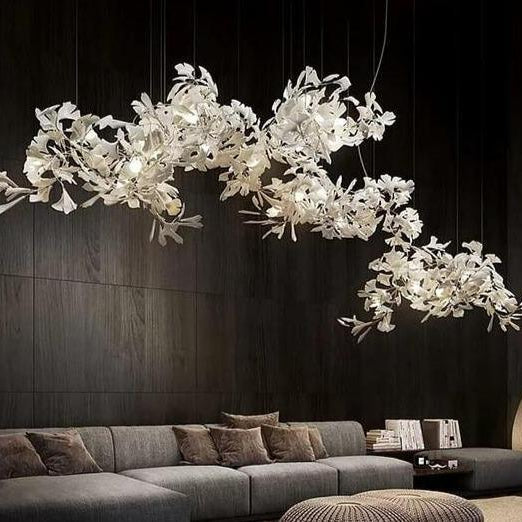 Fleur - de - lis Ceramic Branch Chandelier - Length 180 cm ( 70.9 in ) x Width 60 cm ( 23.6 in ) x Height 60 cm (23.6 in )Blushlighting