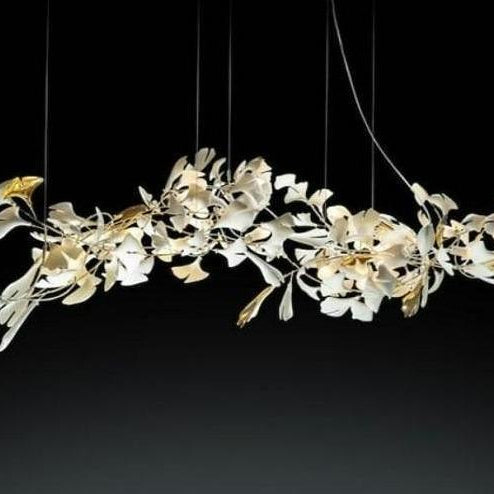 Fleur - de - lis Ceramic Branch Chandelier - Length 150 cm ( 60 in ) x Width 85 cm ( 33.5 in ) x Height 100 cm ( 39.4 in )Blushlighting