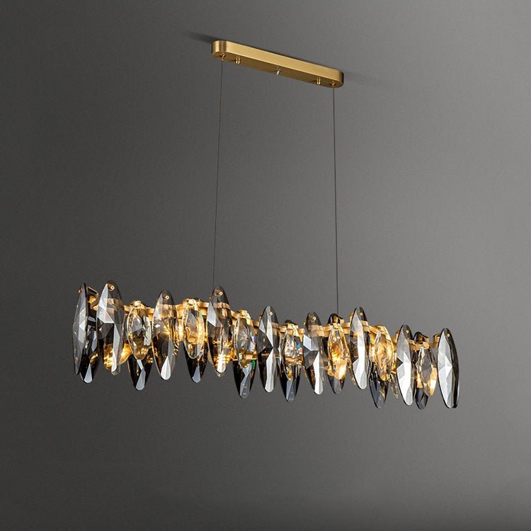 Flor Linear Chandelier for Dining Room-Chandelier-Blushlighting-Length 35.4"-Blushlighting
