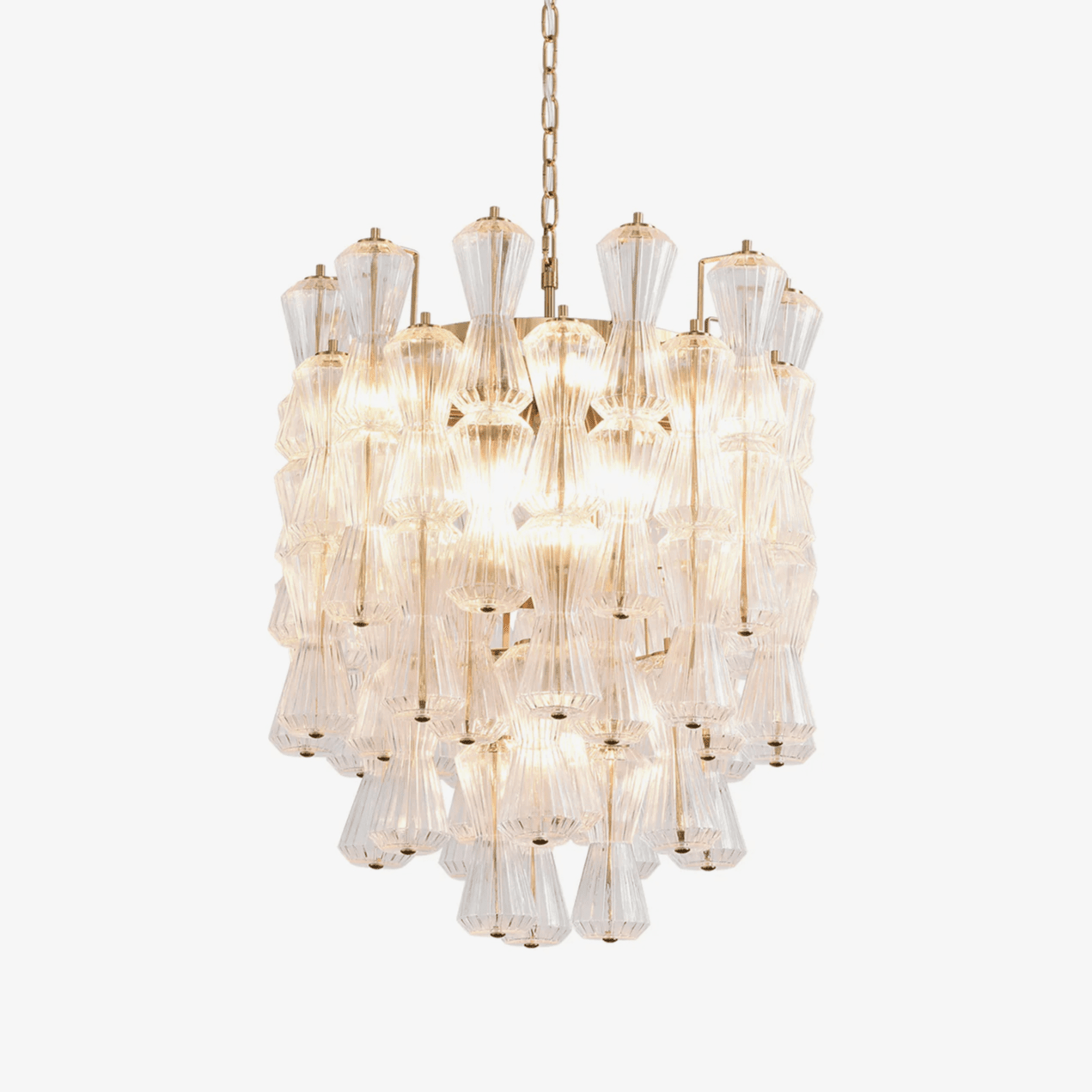 Florenzia Glass Chandelier - ∅ 25.6″ x H 32.6″Clear & GoldBlushlighting