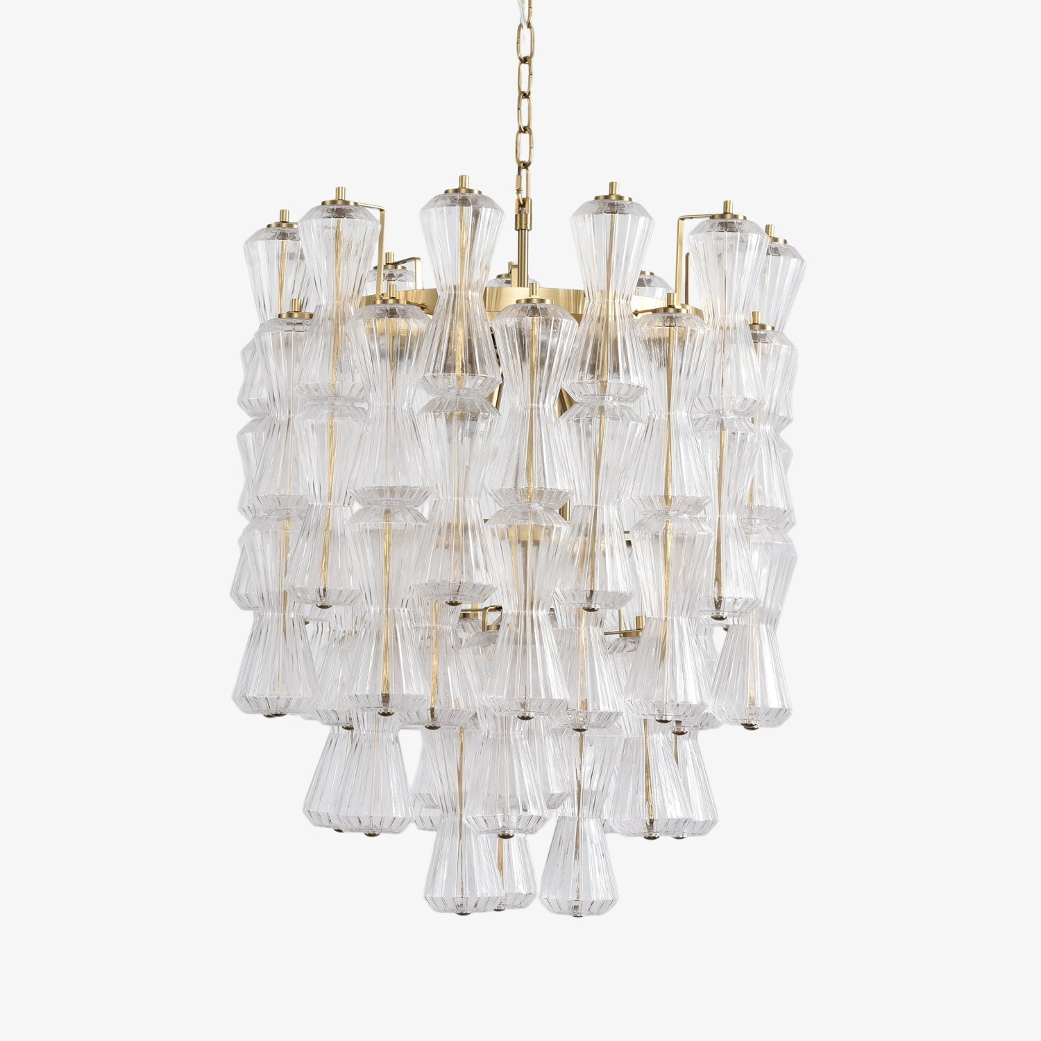 Florenzia Glass Chandelier - ∅ 25.6″ x H 32.6″Clear & GoldBlushlighting