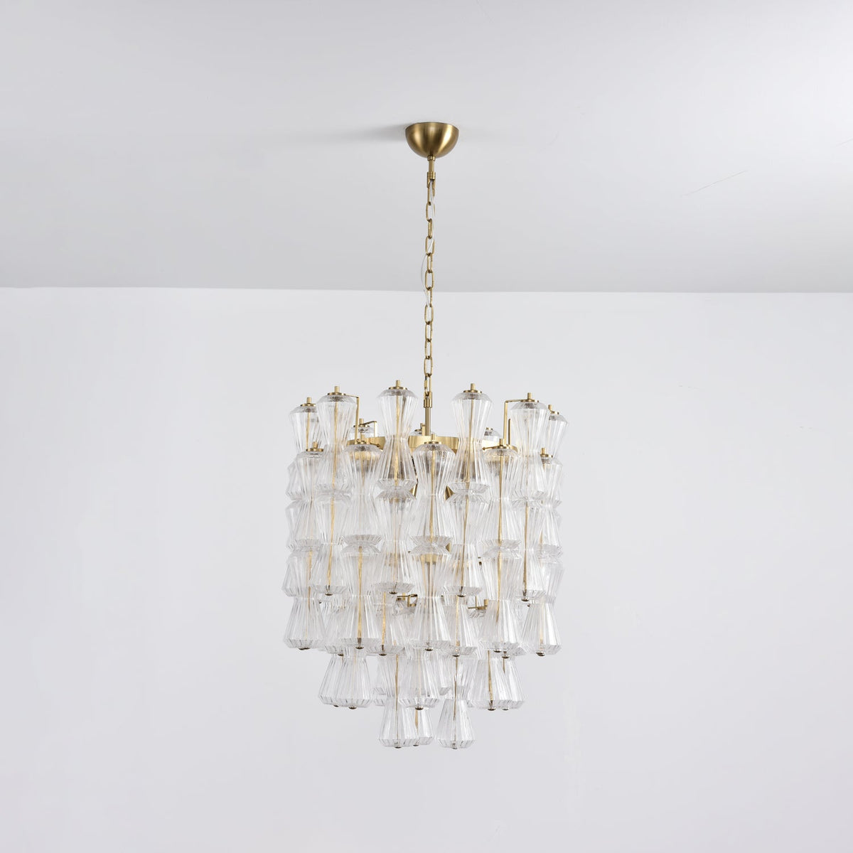 Florenzia Glass Chandelier - ∅ 25.6″ x H 32.6″Clear & GoldBlushlighting
