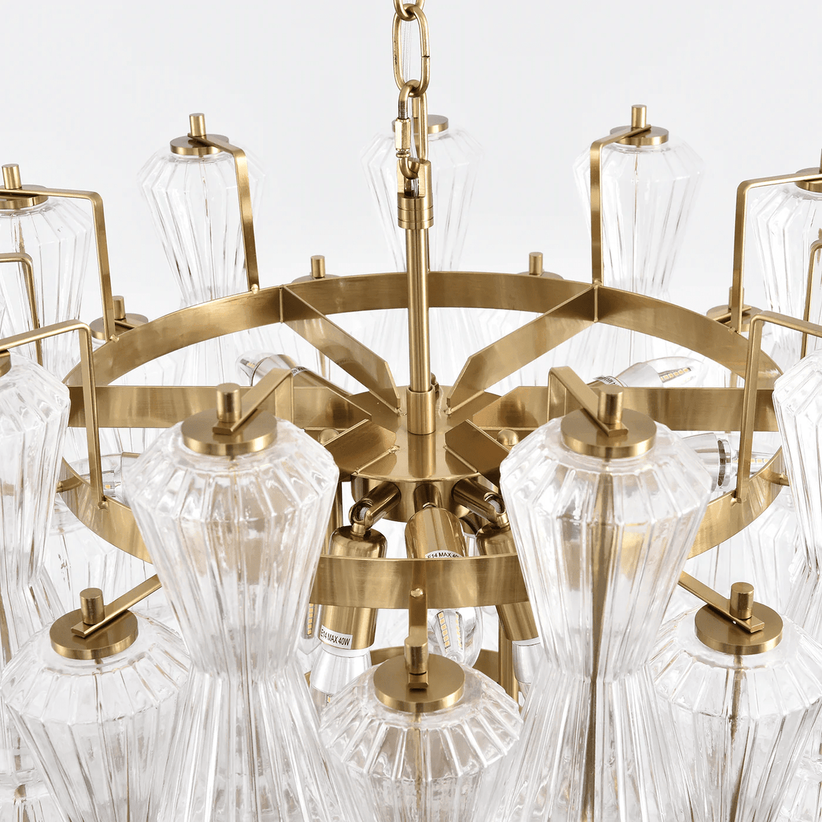 Florenzia Glass Chandelier - ∅ 25.6″ x H 32.6″Clear & GoldBlushlighting