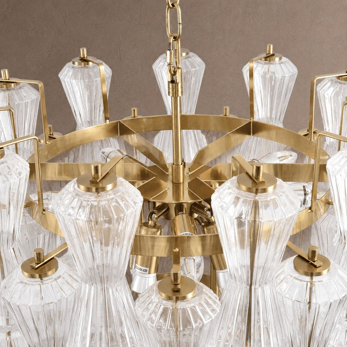Florenzia Tiered Chandelier - ∅ 25.6″ x H 32.6″Clear & GoldBlushlighting