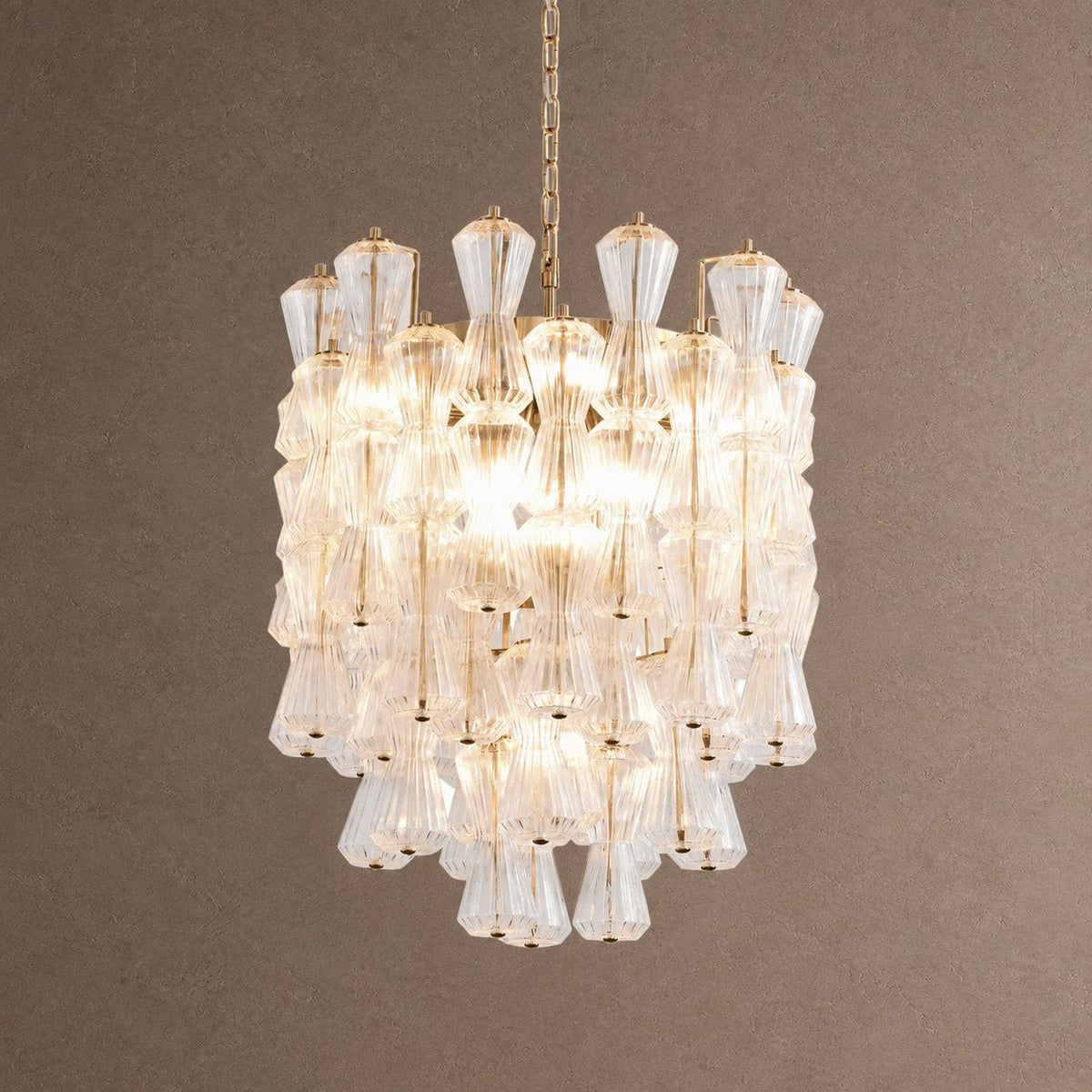 Florenzia Tiered Chandelier - ∅ 25.6″ x H 32.6″Clear & GoldBlushlighting