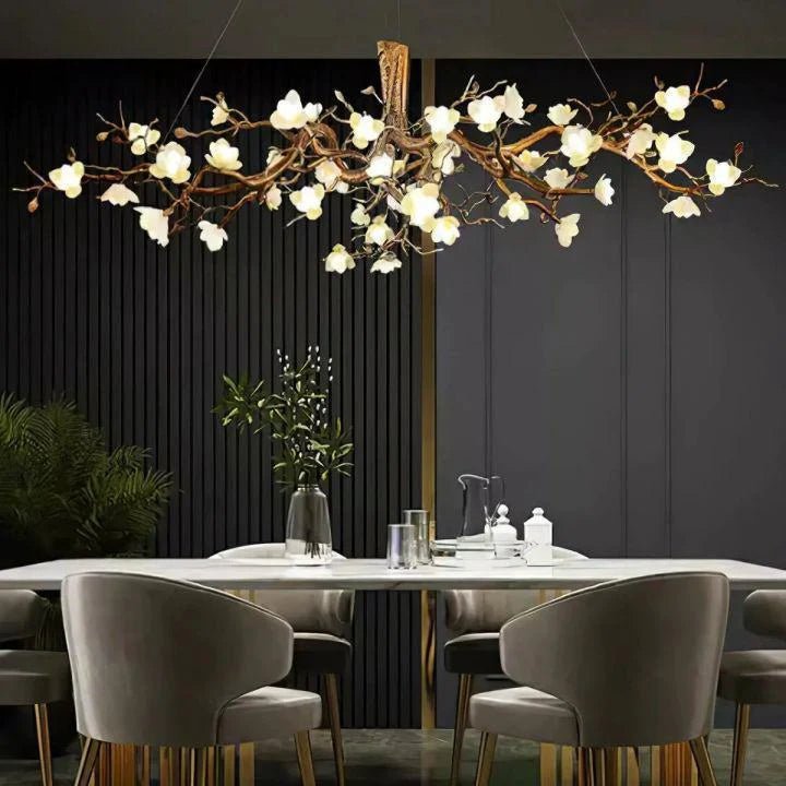 Flower Bloom Branch Brass Chandelier - Blushlighting