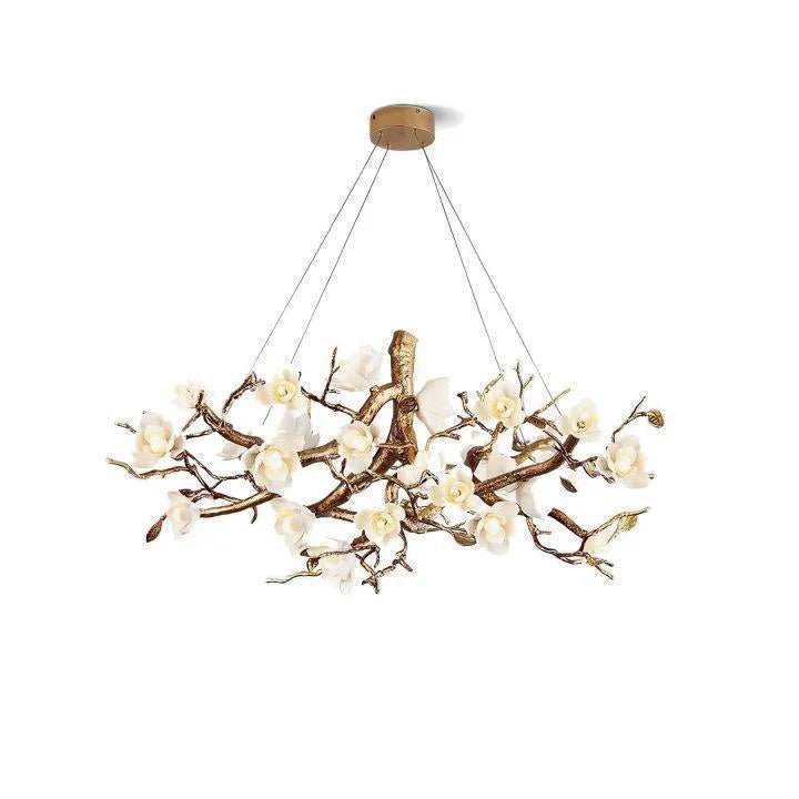 Flower Bloom Branch Brass Chandelier - Blushlighting