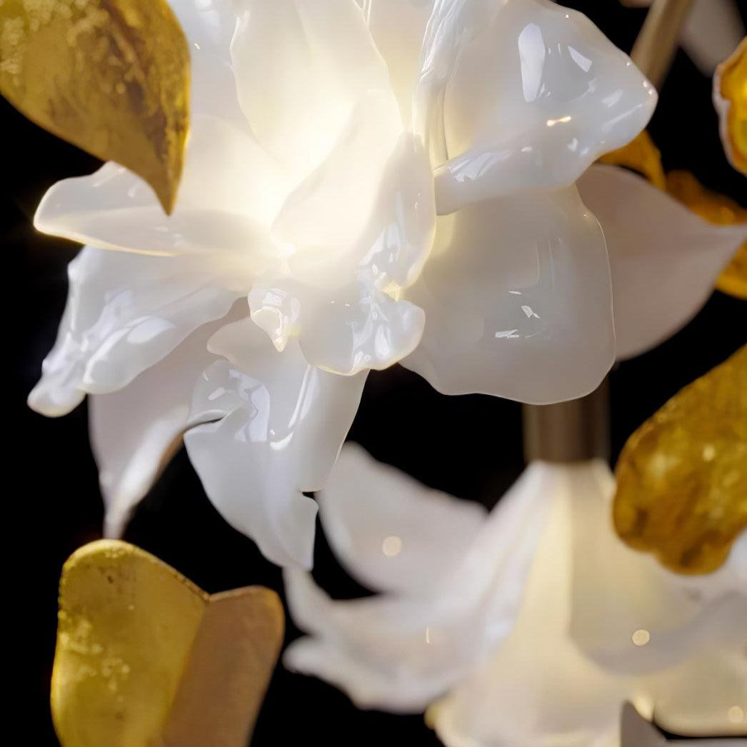 Flying Flowers Fluttering Chandelier - Model F L 31.5″ x H 23.6″ / L 80cm x H 60cmBrass & WhiteBlushlighting