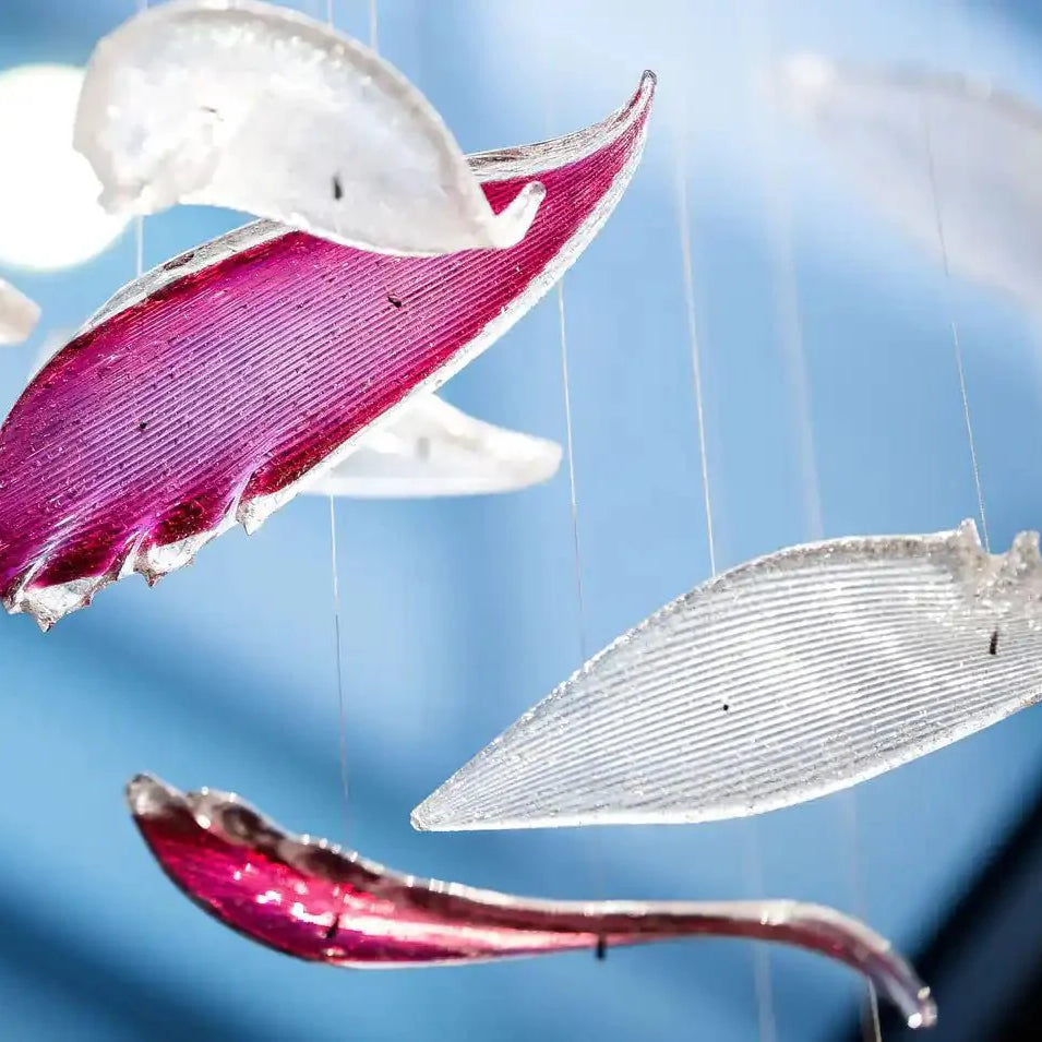 Flying Glass Feather Chandelier - Blushlighting