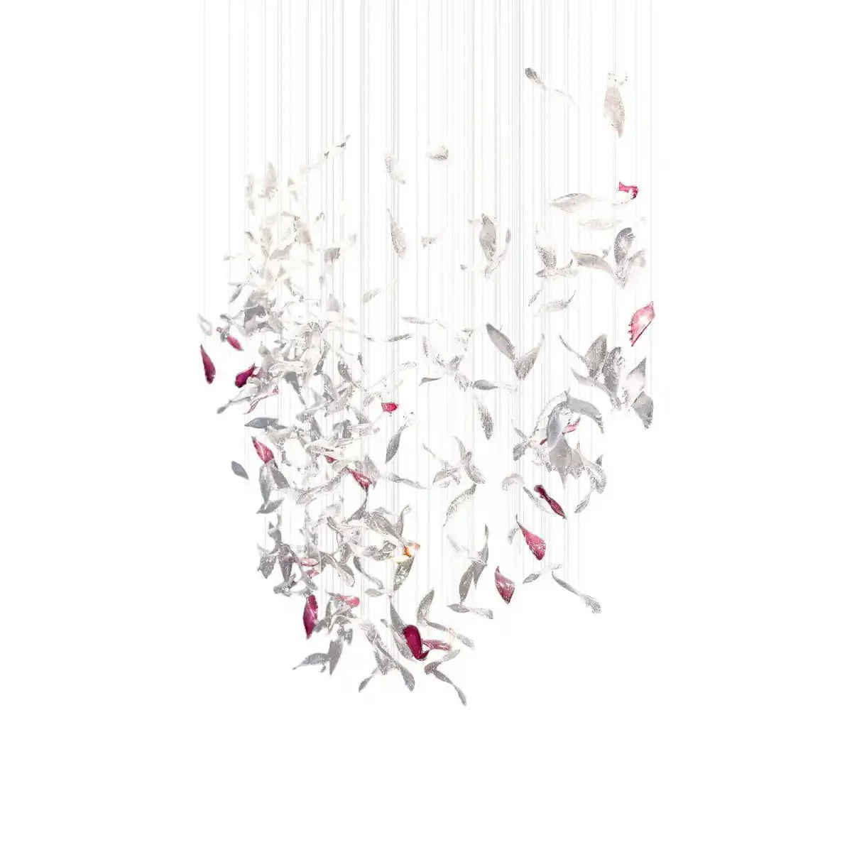 Flying Glass Feather Chandelier - Blushlighting