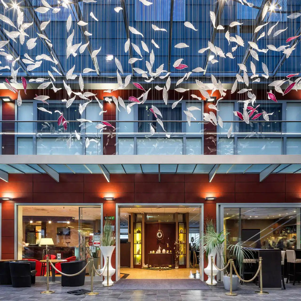 Flying Glass Feather Chandelier - Blushlighting