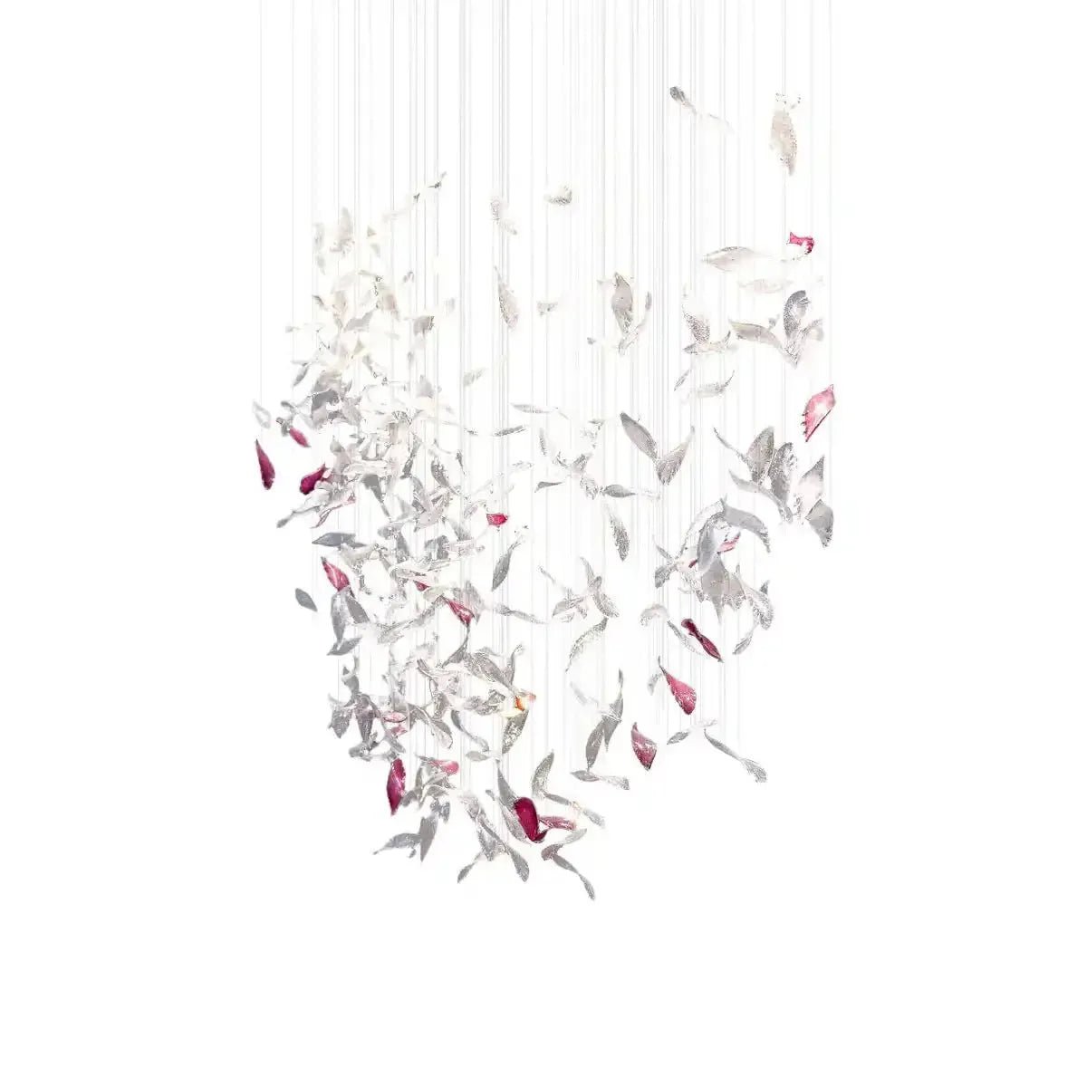 Flying Glass Feather Chandelier - L 100cm x W 60cm x H 150cm / L 39.4" x W 23.6" x H 59.1"Blushlighting