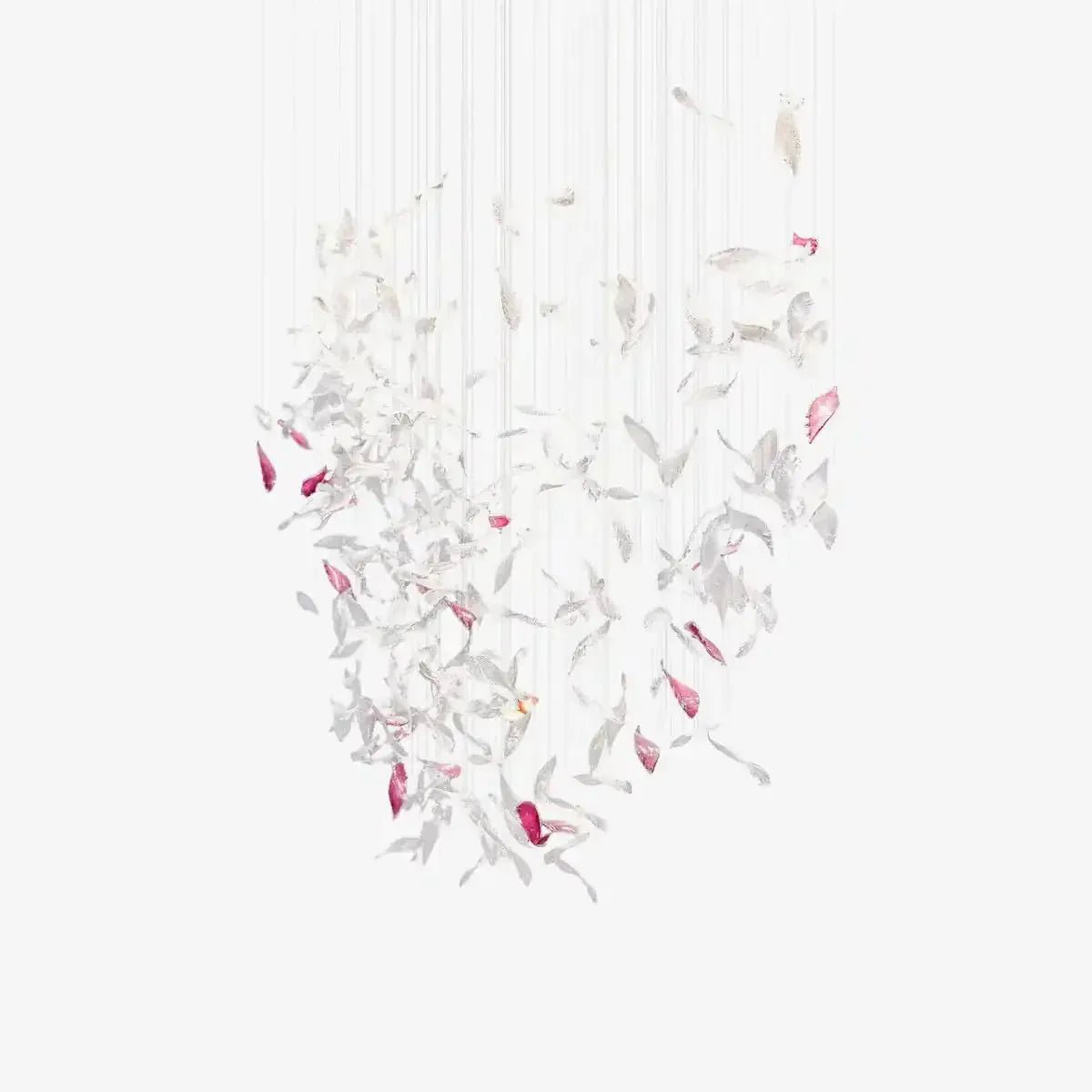 Flying Glass Feather Chandelier - L 100cm x W 60cm x H 150cm / L 39.4" x W 23.6" x H 59.1"Blushlighting