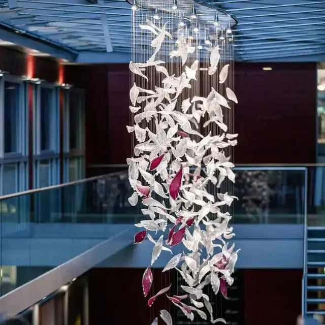 Flying Glass Feather Chandelier - Blushlighting