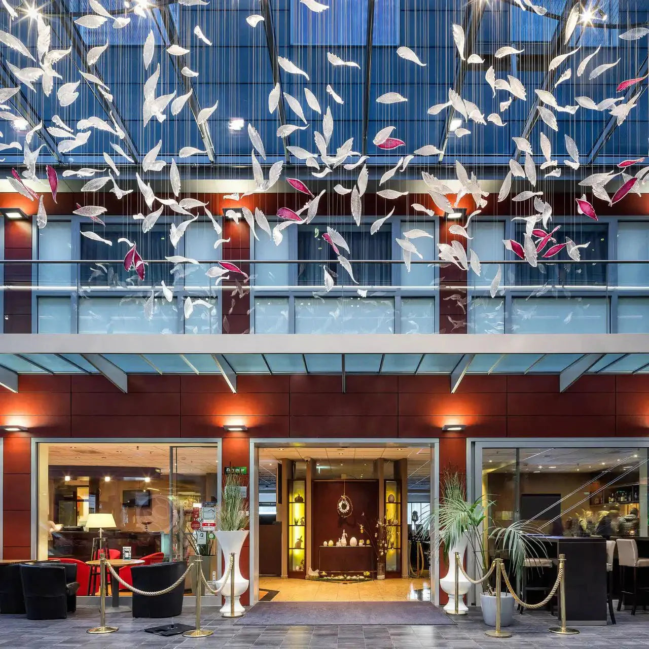 Flying Glass Feather Chandelier - Blushlighting