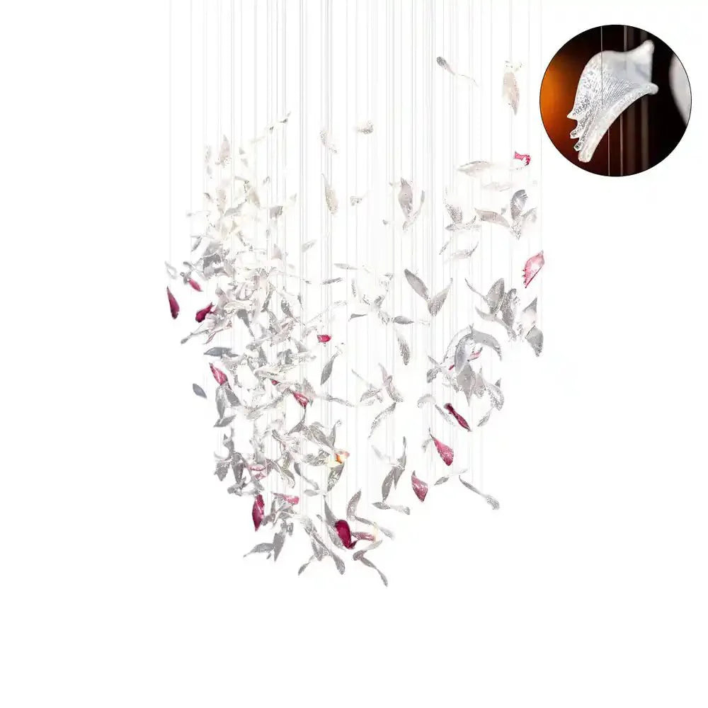Flying Glass Feather Chandelier - Blushlighting