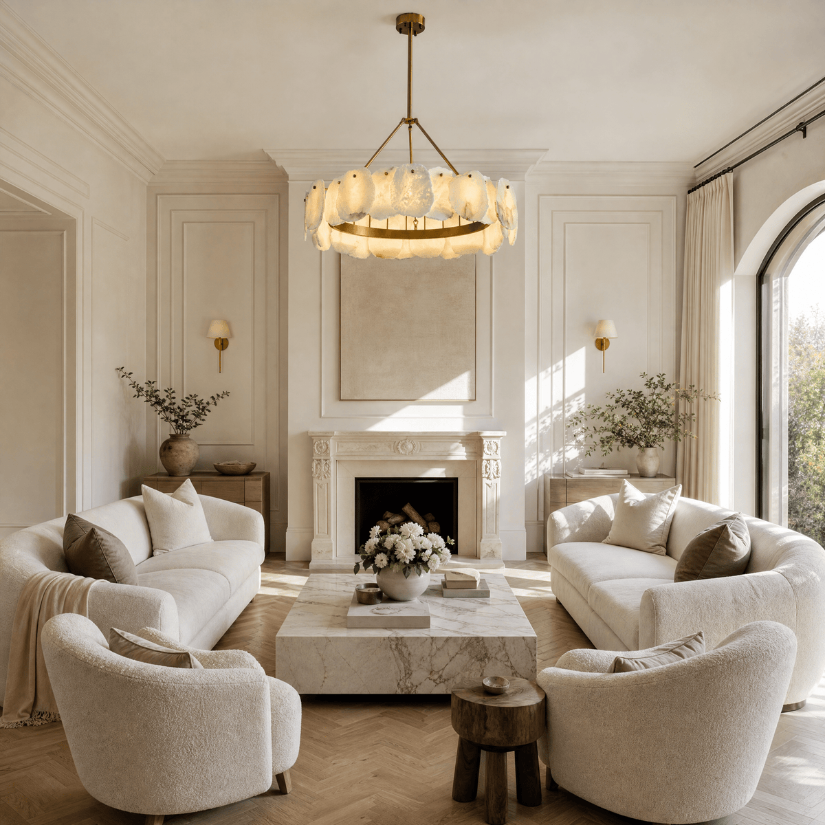 Foglia Flower Pedal Chandelier - D600×H600Blushlighting