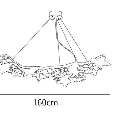 Folio Branch Brass Chandelier - Dia 63″(160cm) x W 20.5″(52cm) x H 11.8″(30cm)Blushlighting