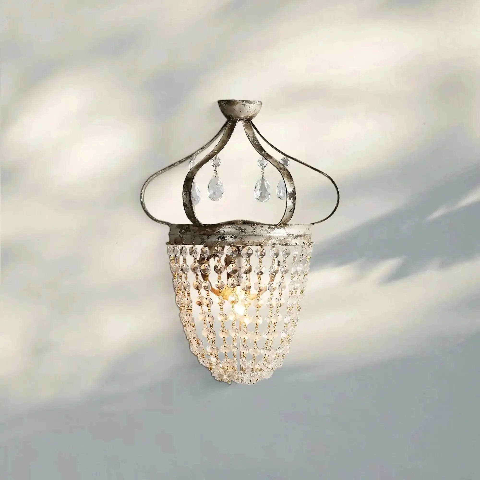 Fotini Iron Wall Sconce in Silver Clay - Blushlighting