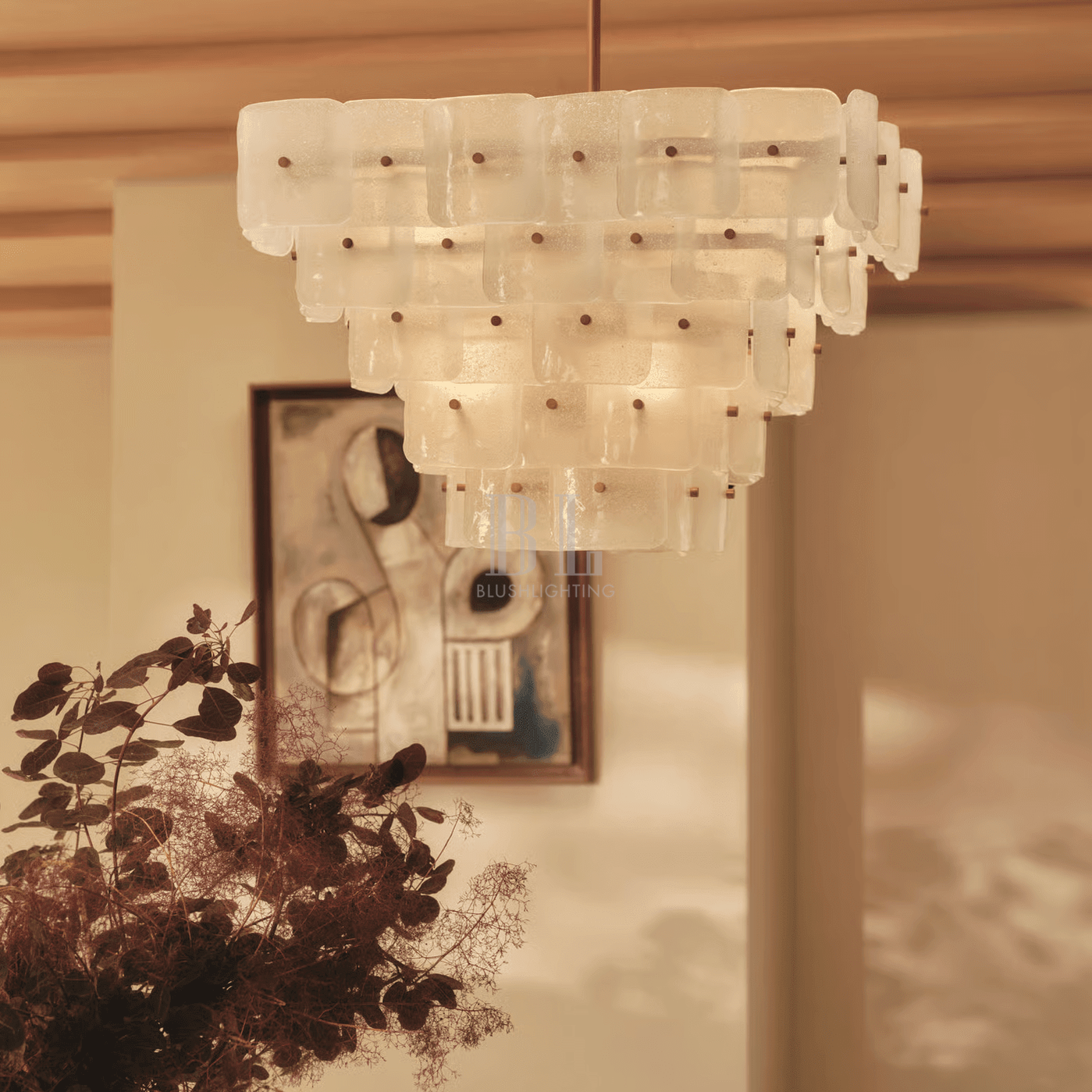Francis Chandelier - L 27.6″ x W 27.6″ x H 19.3″Gold & WhiteBlushlighting