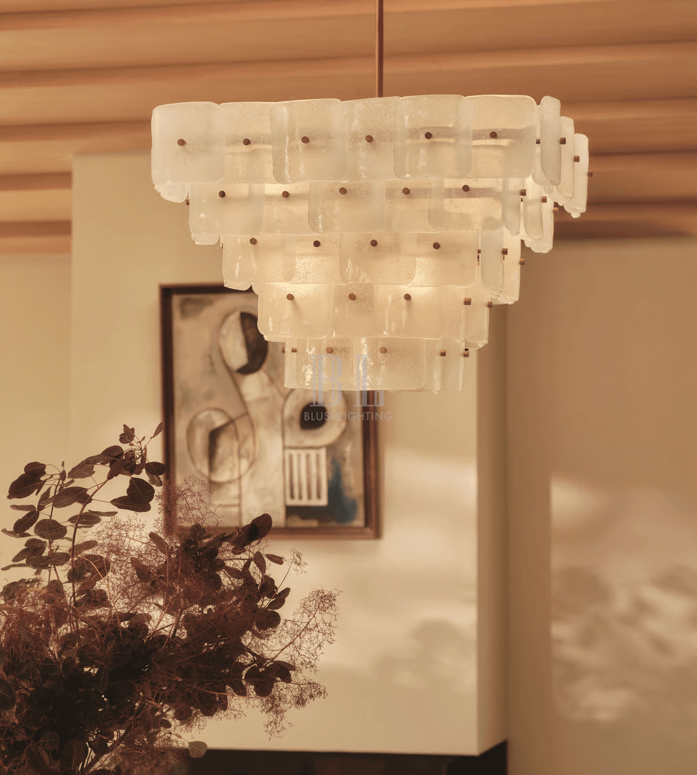 Francis Chandelier - L 27.6″ x W 27.6″ x H 19.3″Gold & WhiteBlushlighting