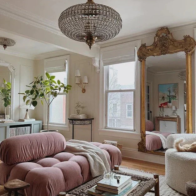 French Empire Vintage Bead Ellipsoid Crystal Chandelier for Living Room/Bedroom-Chandeliers-