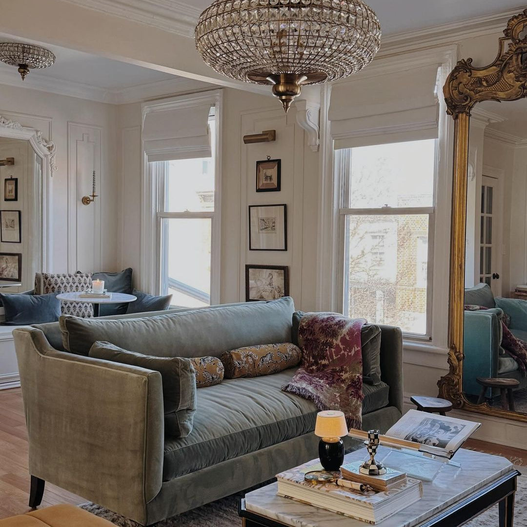 French Empire Vintage Bead Ellipsoid Crystal Chandelier for Living Room/Bedroom-Chandeliers-