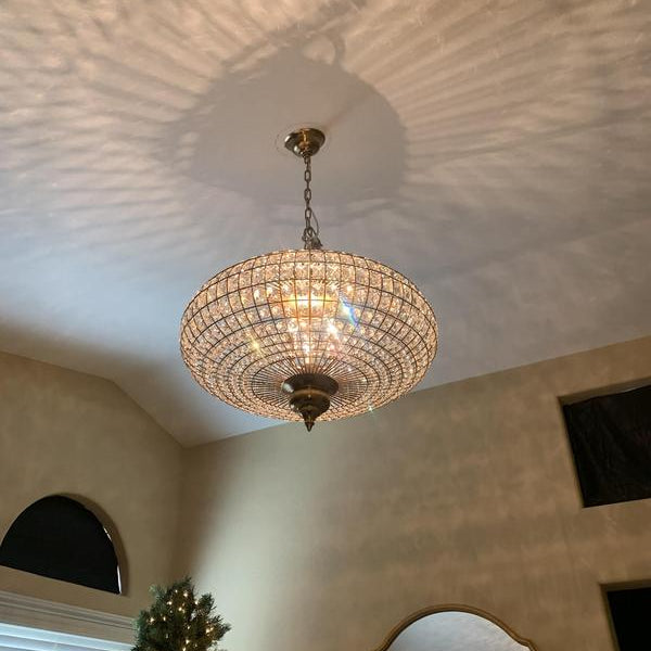 French Empire Vintage Bead Ellipsoid Crystal Chandelier for Living Room/Bedroom-Chandeliers-