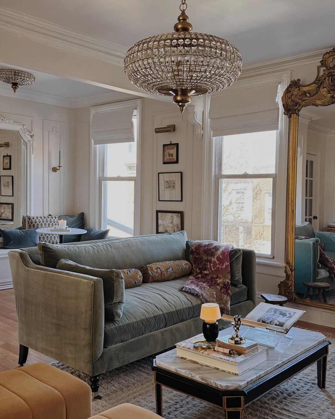 French Empire Vintage Bead Ellipsoid Crystal Chandelier for Living Room/Bedroom - 6 Lights/D25"*H20"/12.3kgDark BronzeWarm LightBlushlighting