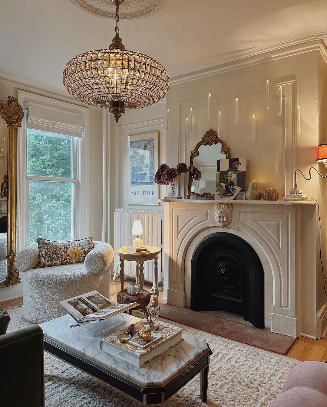 French Empire Vintage Bead Ellipsoid Crystal Chandelier for Living Room/Bedroom-Chandeliers-