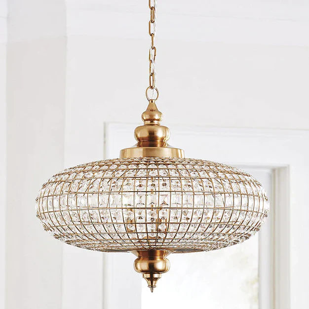 French Empire Vintage Bead Ellipsoid Crystal Chandelier for Living Room/Bedroom-Chandeliers-