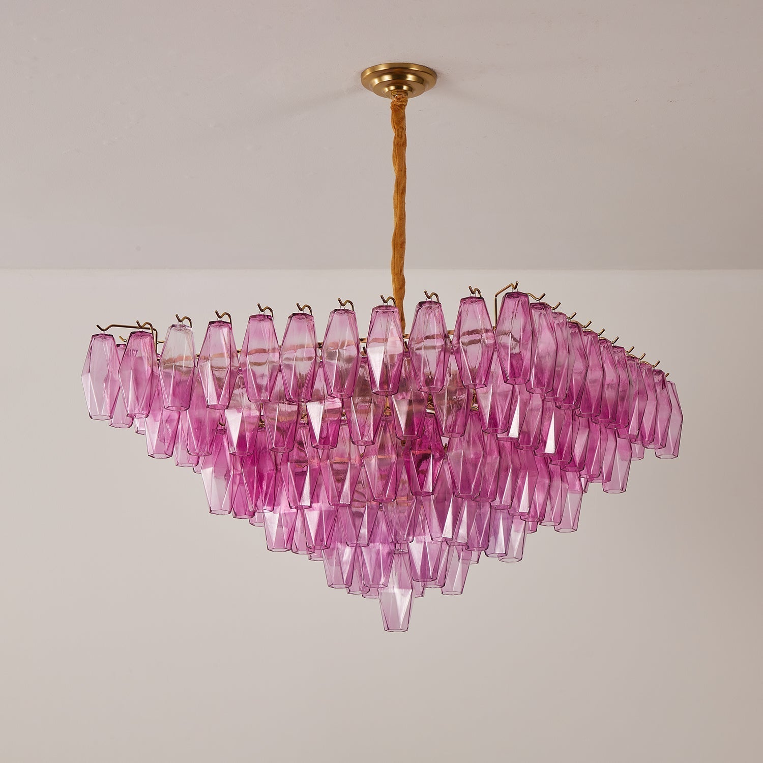 Fuchsia Prism Empire Chandelier - ∅ 39.4″ x H 39.4″Gold & PinkBlushlighting