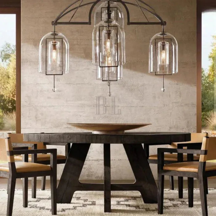 Fulcram Glass Modern Chandelier 5-Light 61'' 73'' 85''-